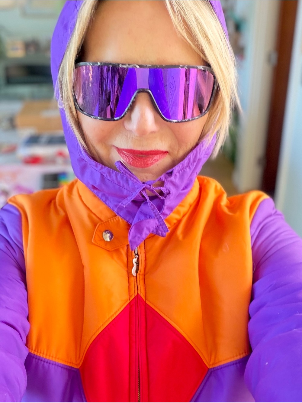 Bogner Purple, Orange & Red  Colorblock Puffer Jacket